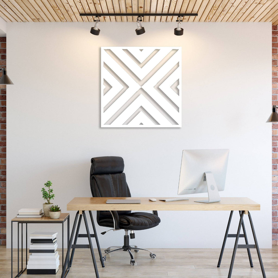 Geometric Square Pattern - Metal Wall Art - MetalPlex