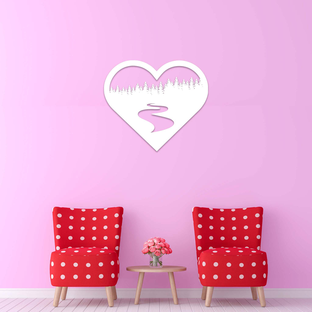 Forest River Heart - Metal Wall Art - MetalPlex