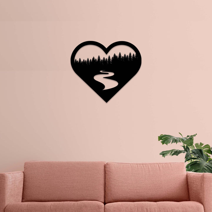 Forest River Heart - Metal Wall Art - MetalPlex