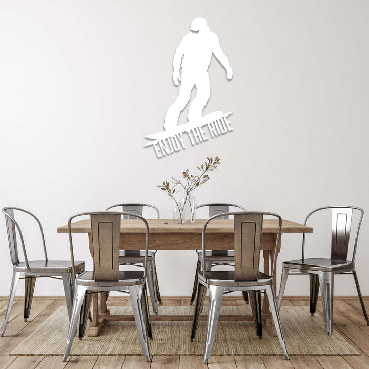 Enjoy The Ride Snowboarder - Metal Wall Art - MetalPlex
