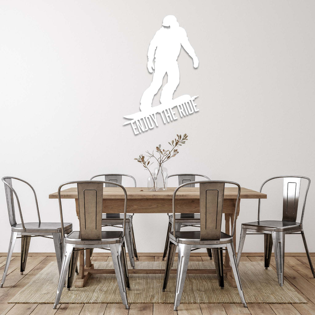 Enjoy The Ride Snowboarder - Metal Wall Art - MetalPlex