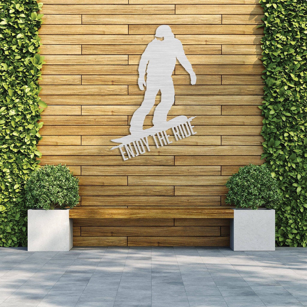 Enjoy The Ride Snowboarder - Metal Wall Art - MetalPlex
