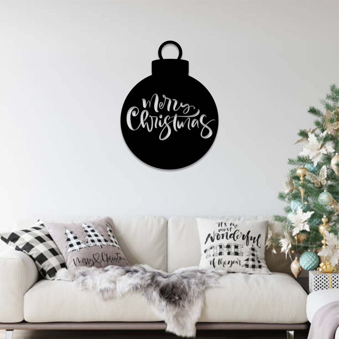 Merry Christmas Ornament - Metal Wall Art - MetalPlex