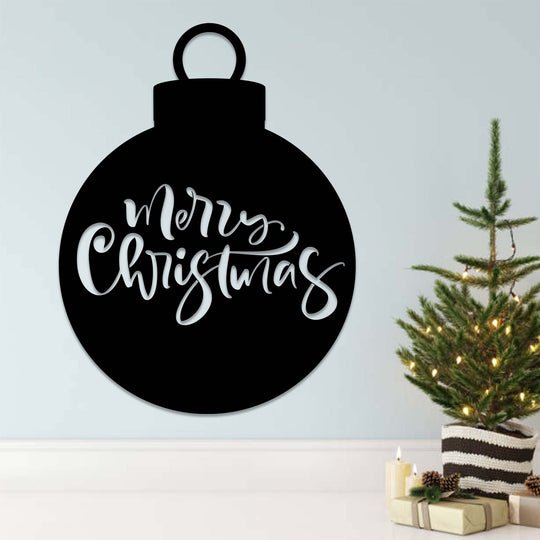 Merry Christmas Ornament - Metal Wall Art