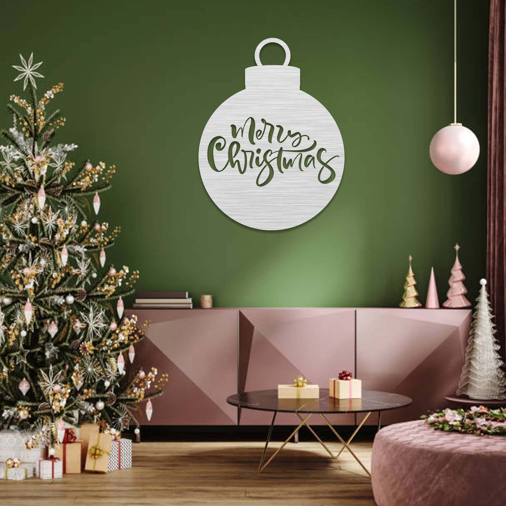 Merry Christmas Ornament - Metal Wall Art - MetalPlex