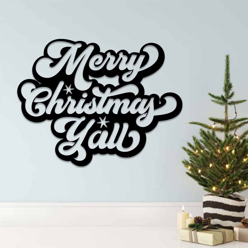 Merry Christmas Y'all - Metal Wall Art - MetalPlex