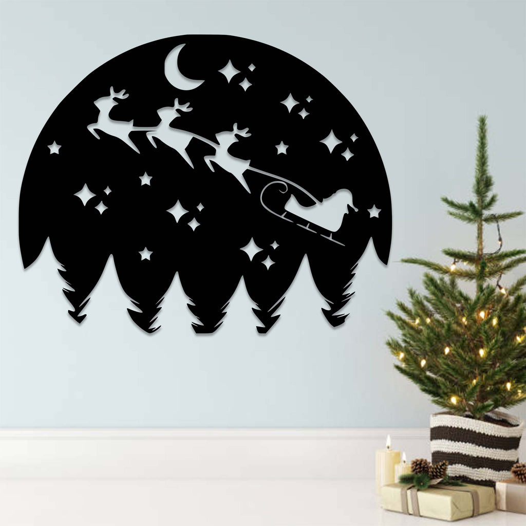 Christmas Night Scenery - Metal Wall Art - MetalPlex