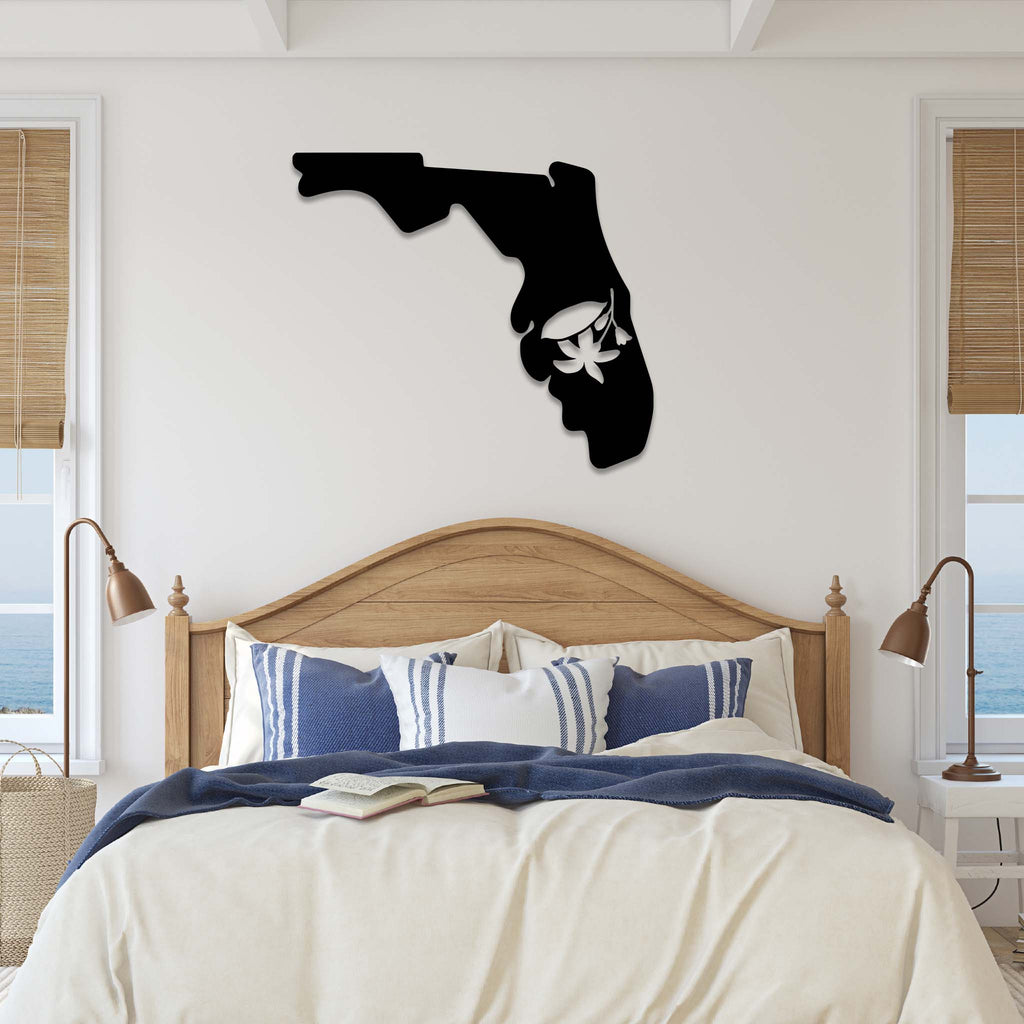 Orange Blossom Florida State - Metal Wall Art - MetalPlex