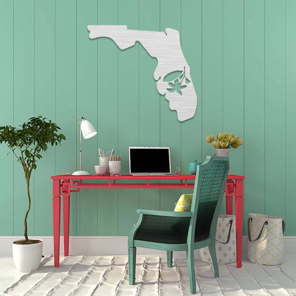 Orange Blossom Florida State - Metal Wall Art - MetalPlex
