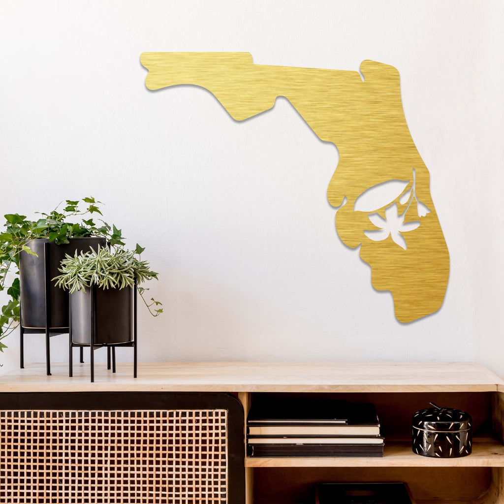 Orange Blossom Florida State - Metal Wall Art - MetalPlex