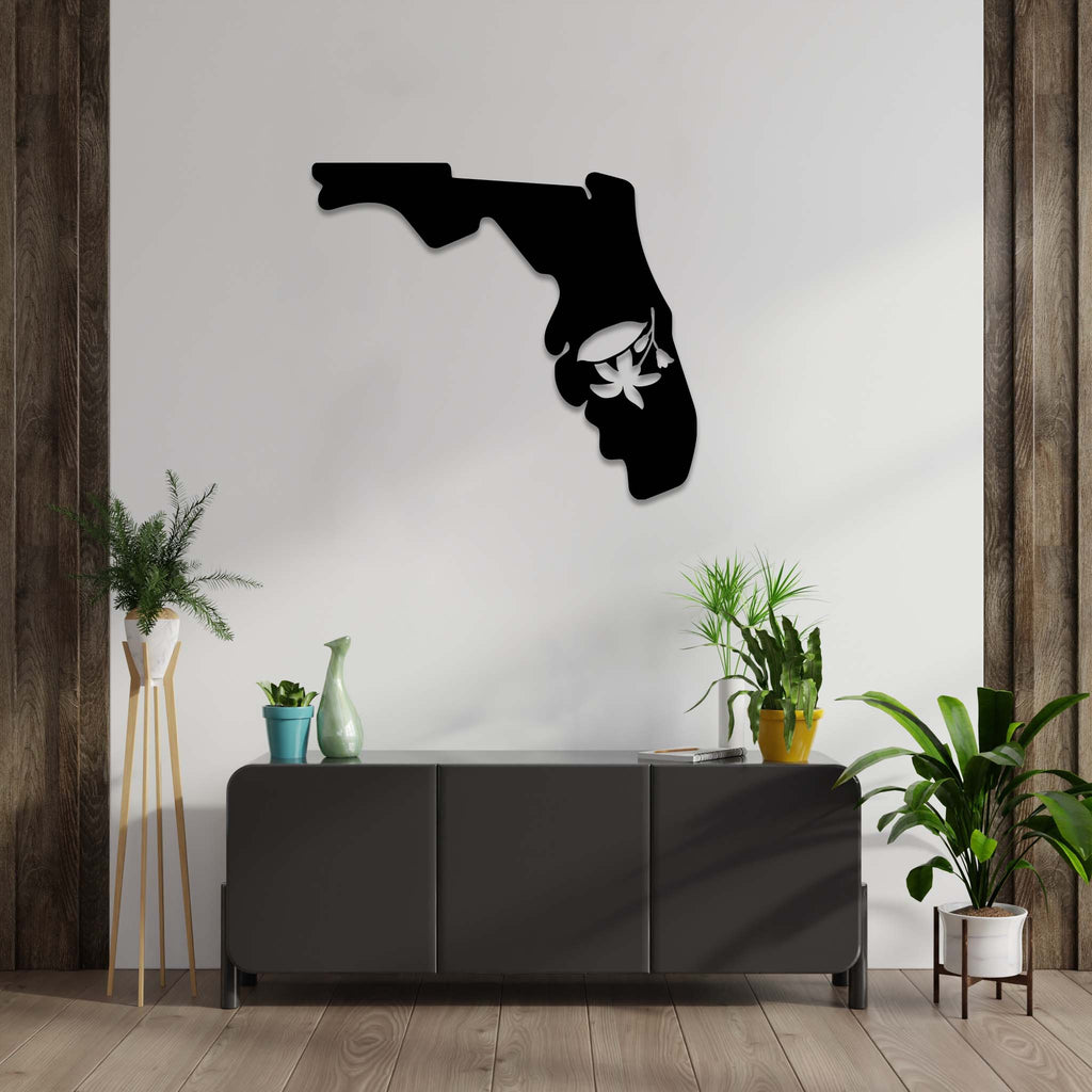 Orange Blossom Florida State - Metal Wall Art - MetalPlex