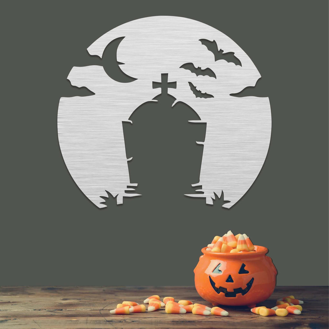 Spooky Tombstone - Metal Wall Art - MetalPlex