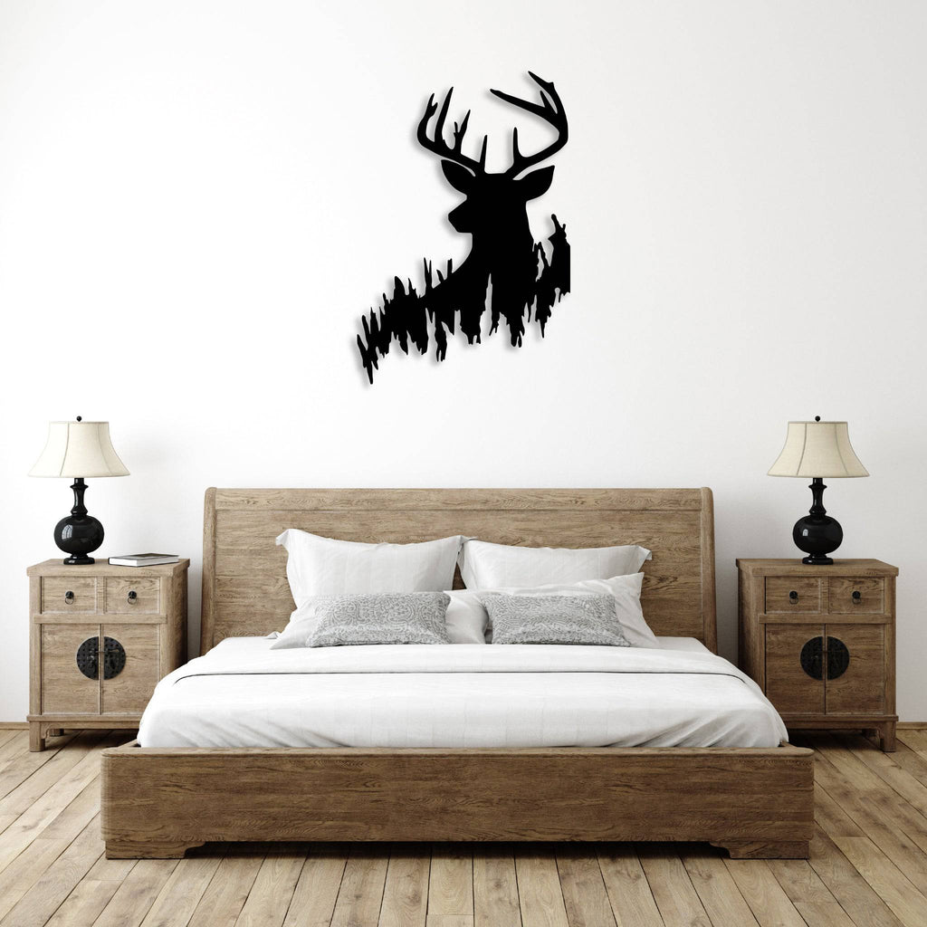 Deer In The Woods - Metal Wall Art - MetalPlex