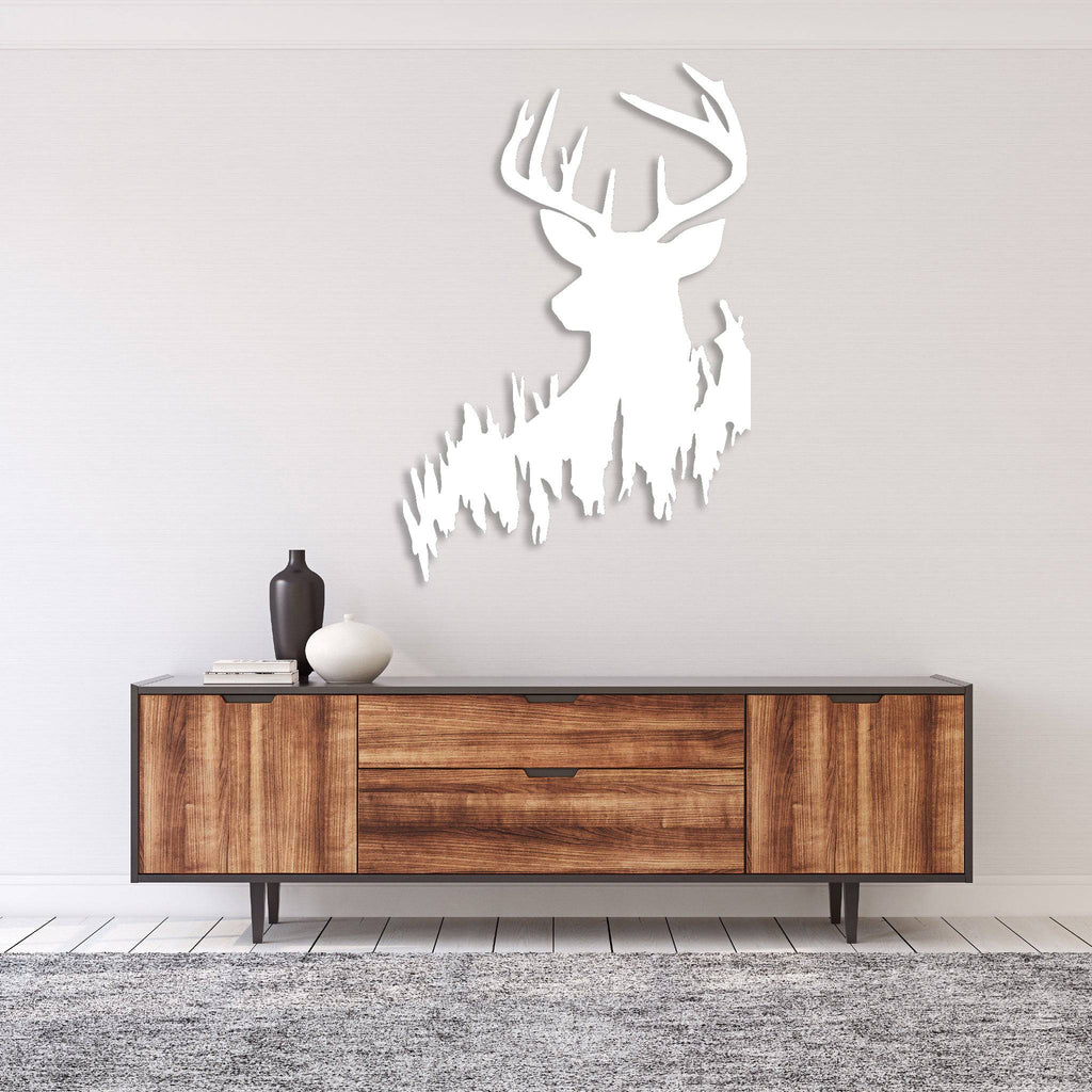 Deer In The Woods - Metal Wall Art - MetalPlex