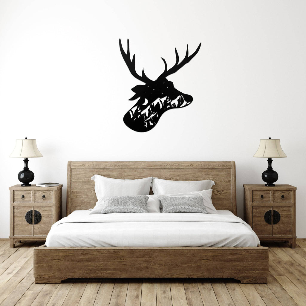 Deer Head Design - Metal Wall Art - MetalPlex