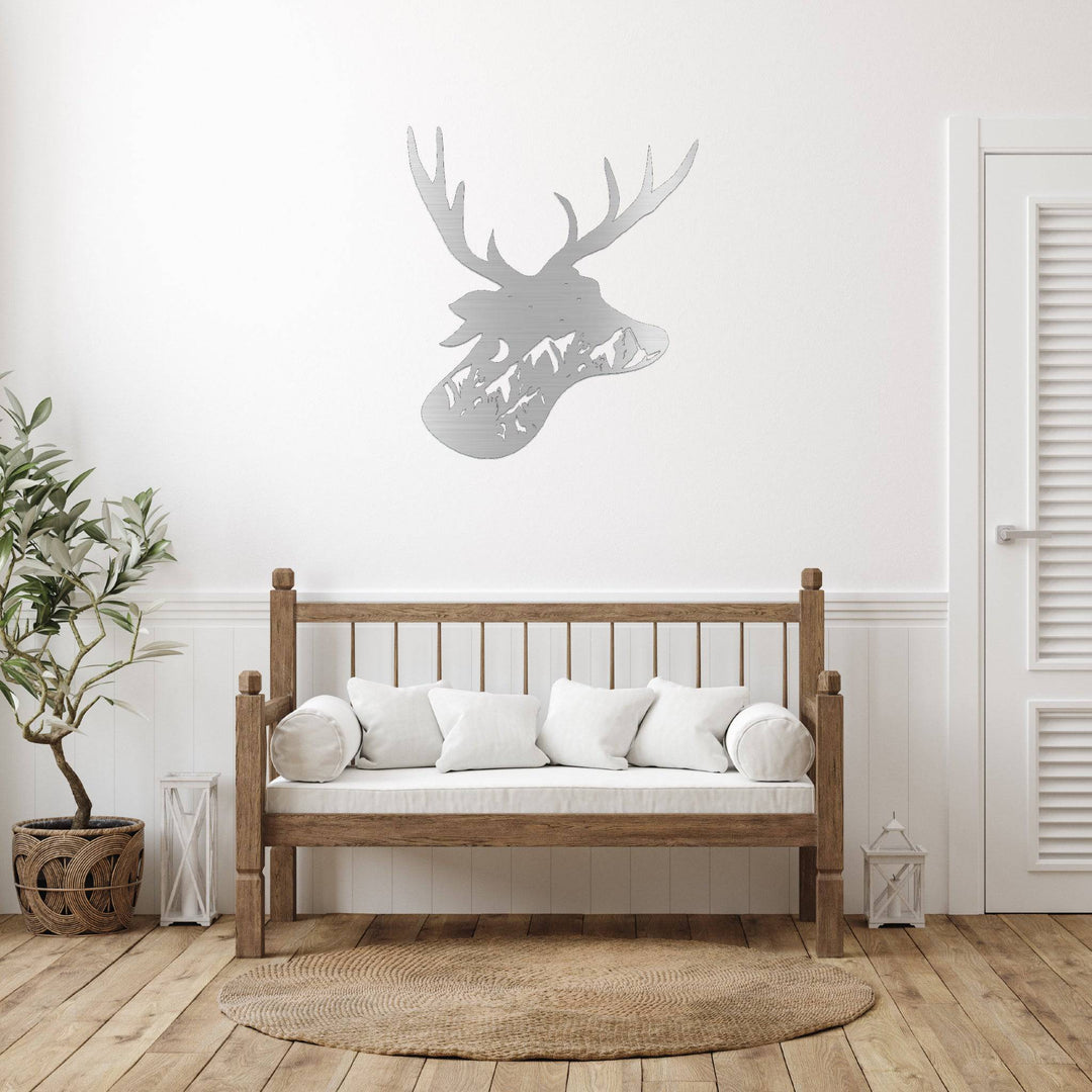 Deer Head Design - Metal Wall Art - MetalPlex