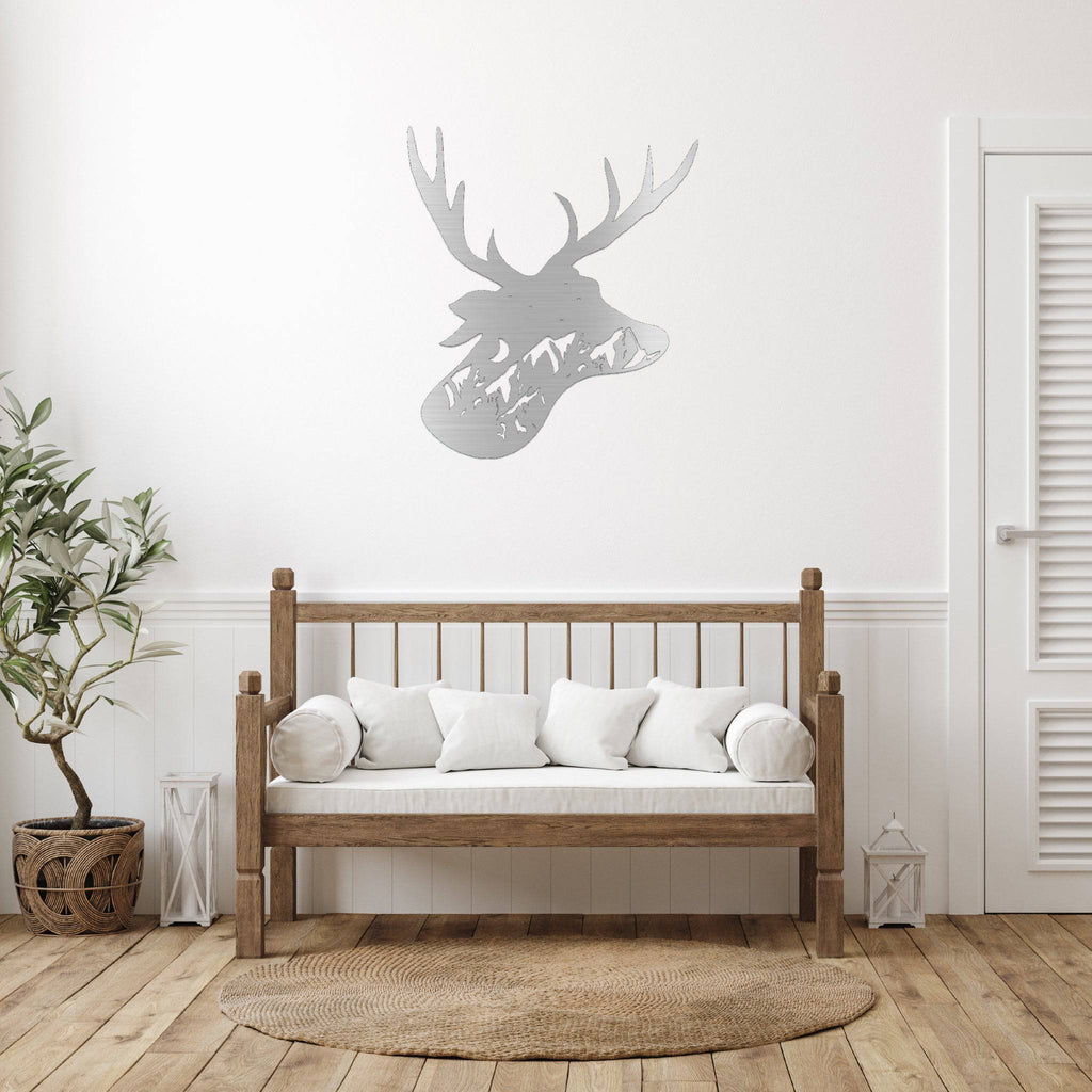 Deer Head Design - Metal Wall Art - MetalPlex