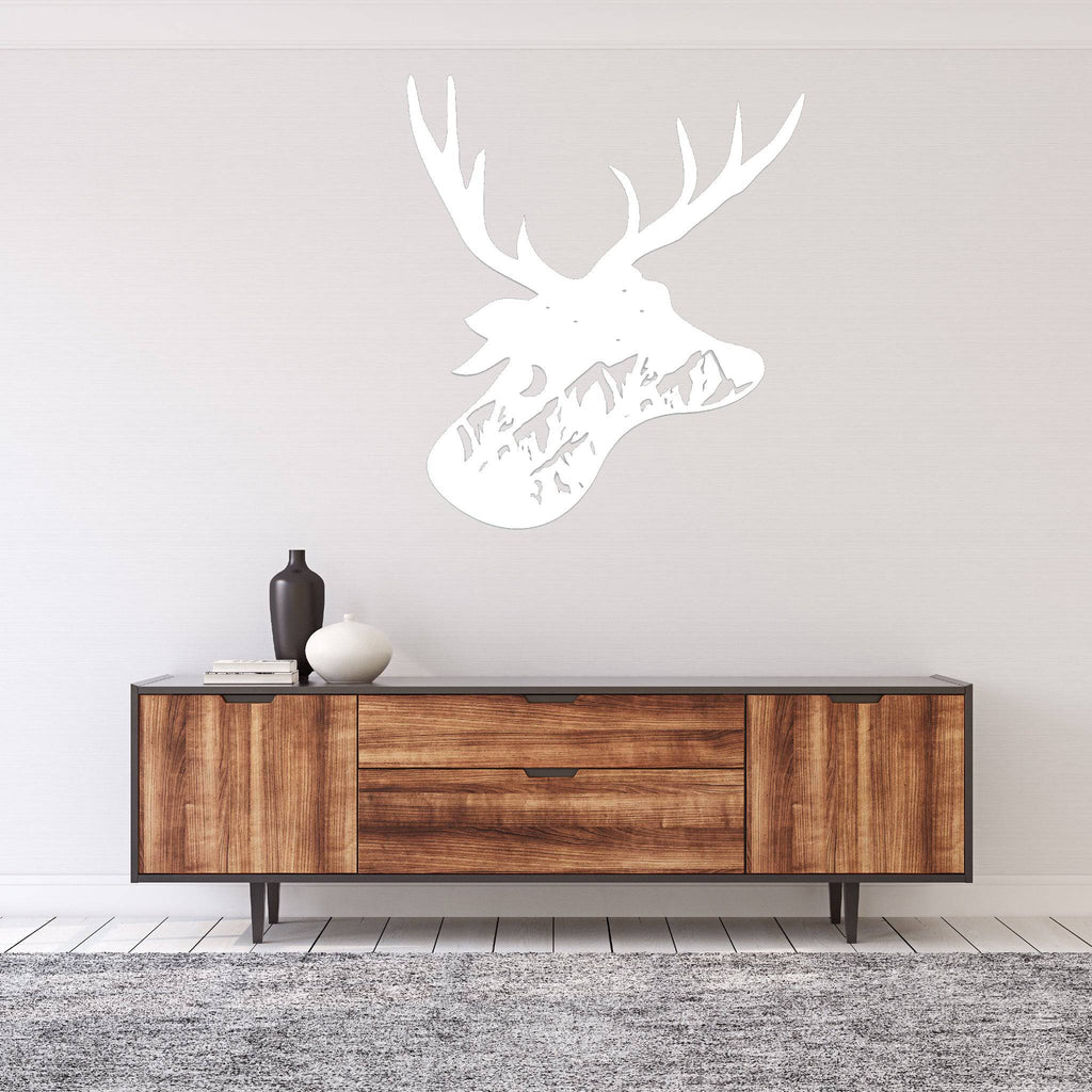 Deer Head Design - Metal Wall Art - MetalPlex