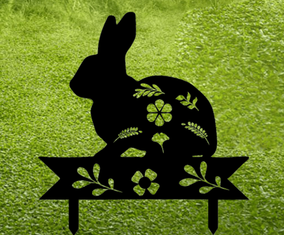 Bunny Garden Stakes - Metal Art