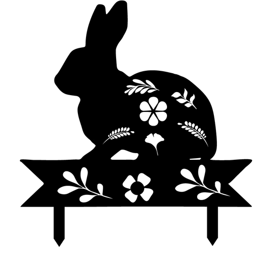 Bunny Garden Stakes - Metal Art