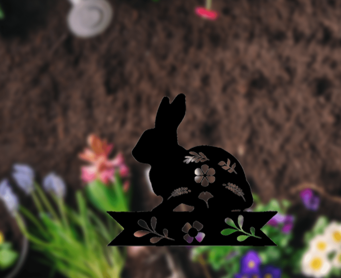 Bunny Garden Stakes - Metal Art