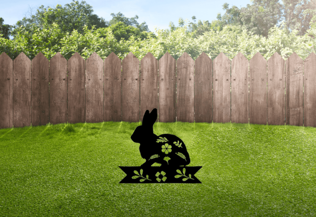 Bunny Garden Stakes - Metal Art