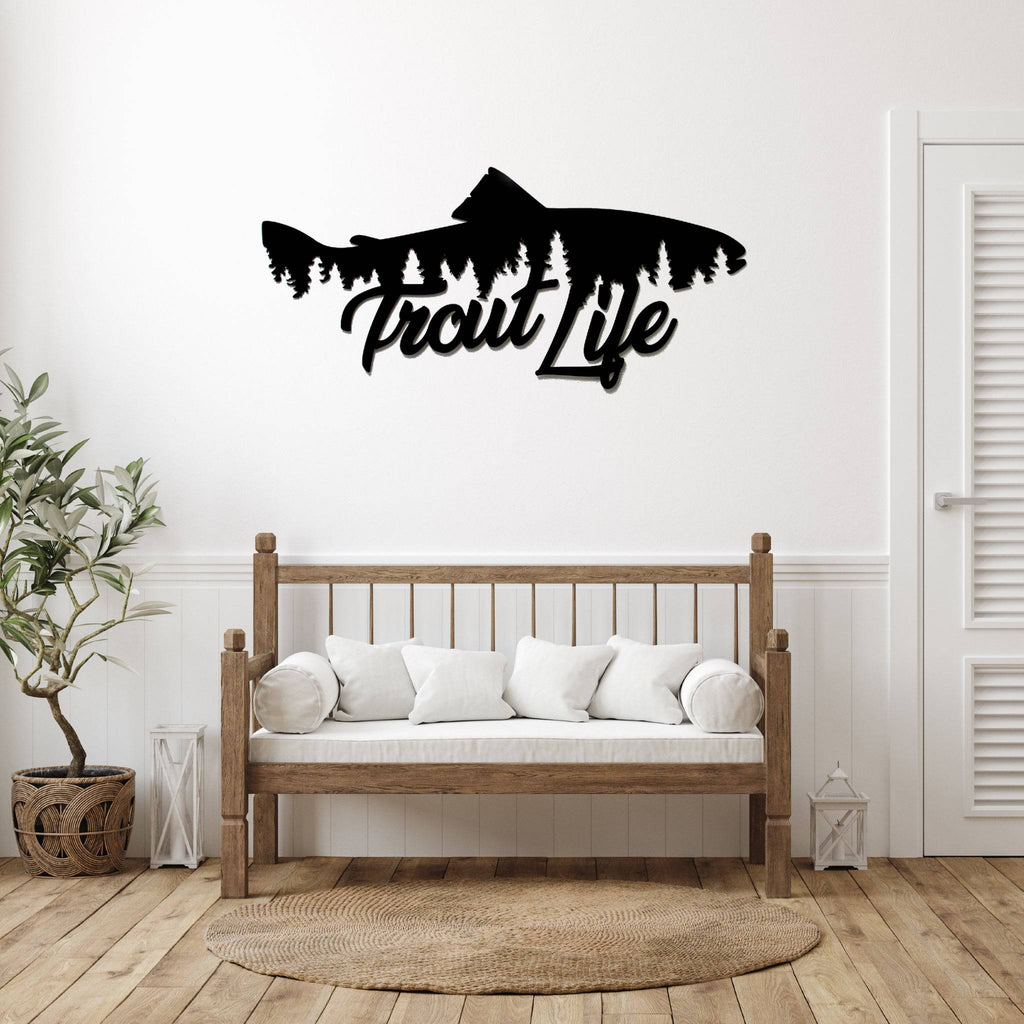 Trout Life Fish Design - Metal Wall Art - MetalPlex