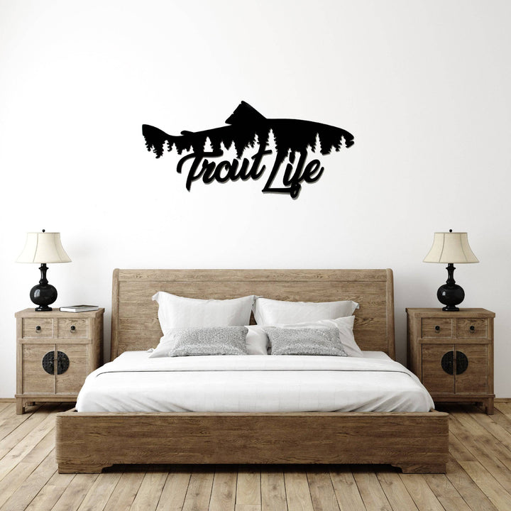 Trout Life Fish Design - Metal Wall Art - MetalPlex
