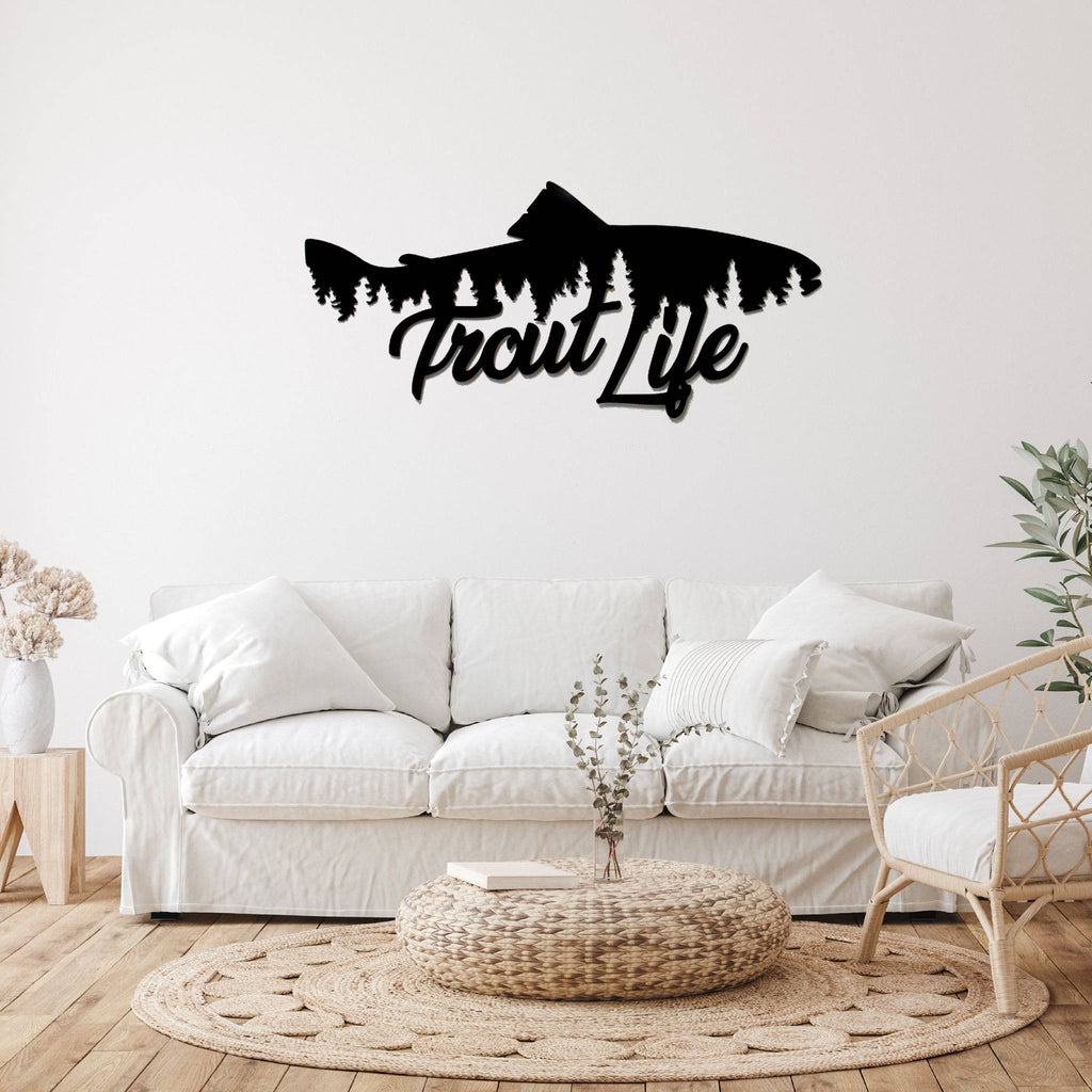 Trout Life Fish Design - Metal Wall Art - MetalPlex