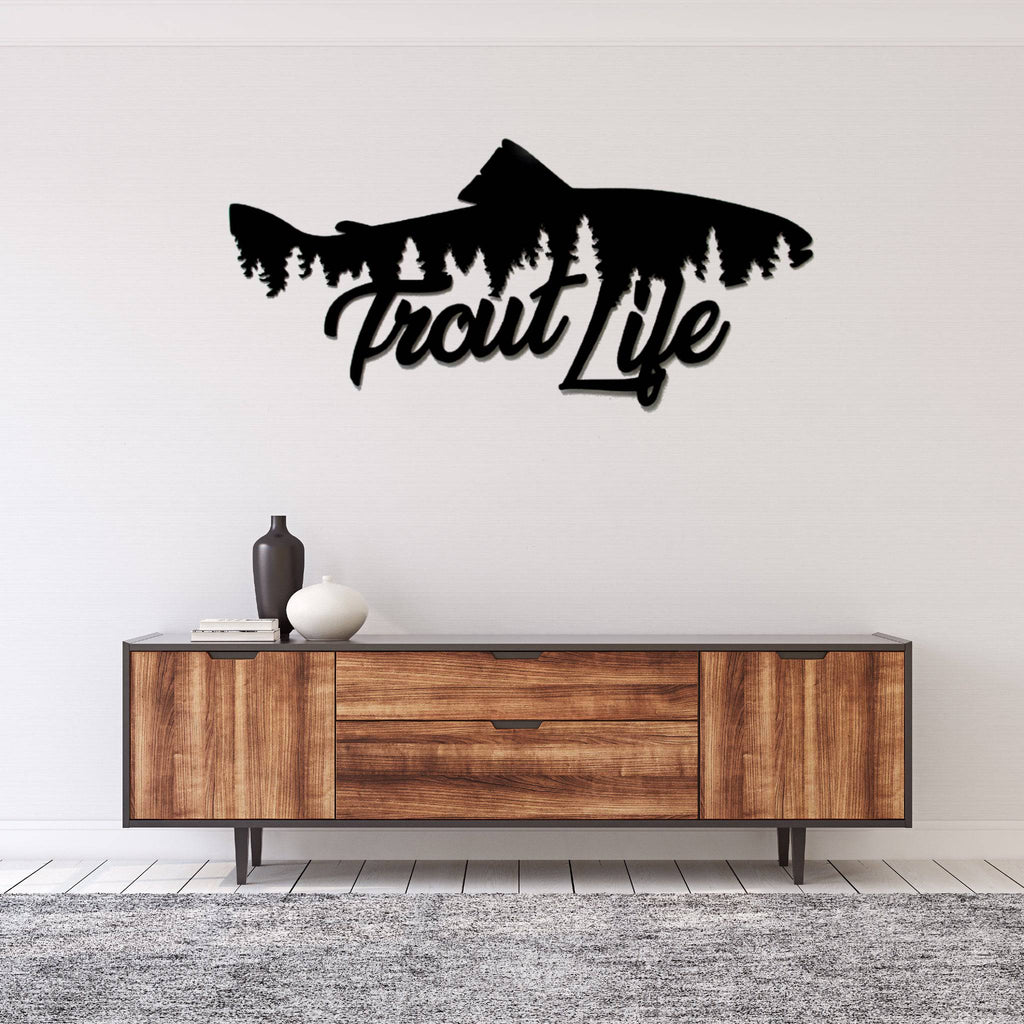 Trout Life Fish Design - Metal Wall Art - MetalPlex