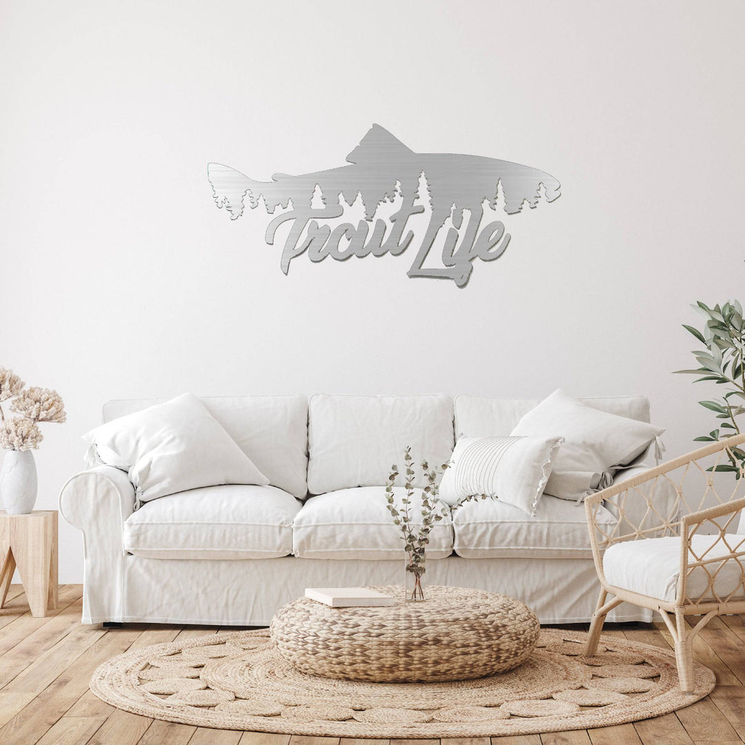 Trout Life Fish Design - Metal Wall Art - MetalPlex