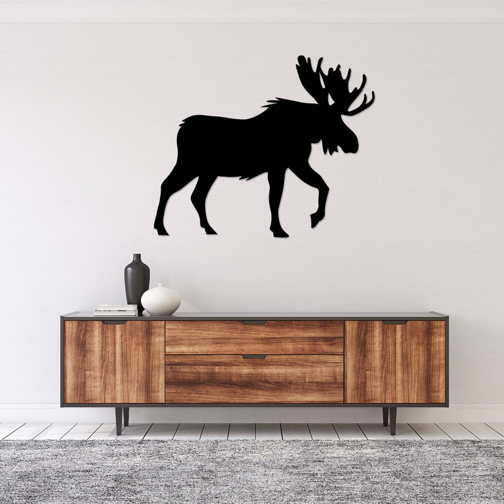 Crossing Moose - Metal Wall Art - MetalPlex