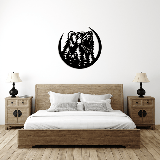 Growling Bear - Metal Wall Art