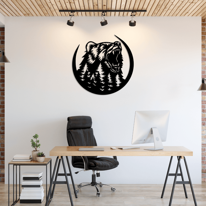 Growling Bear - Metal Wall Art - MetalPlex