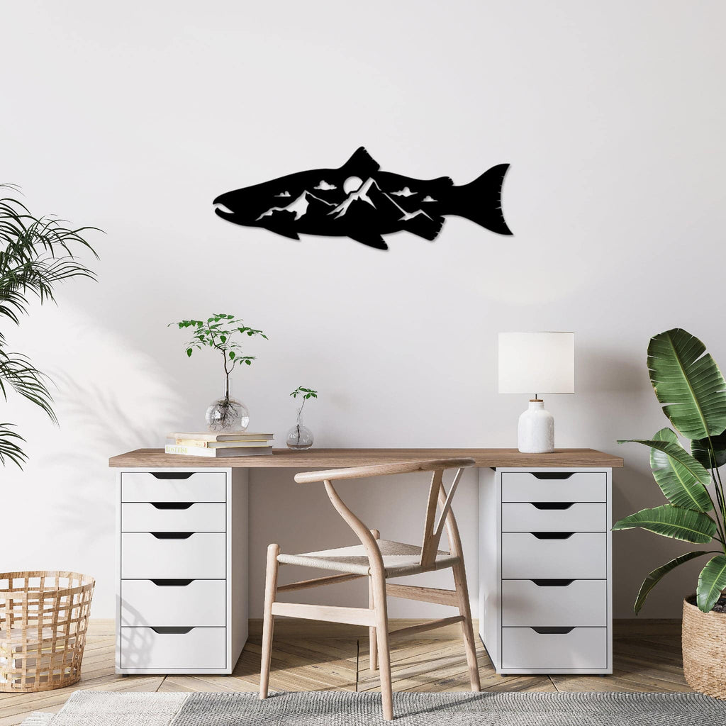 Salmon Fish Design Alternative - Metal Wall Art - MetalPlex