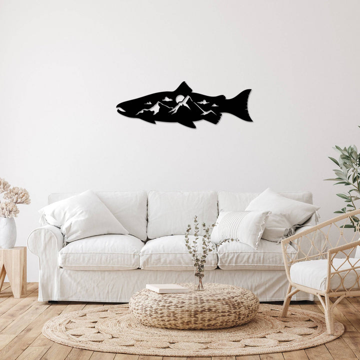 Salmon Fish Design Alternative - Metal Wall Art - MetalPlex
