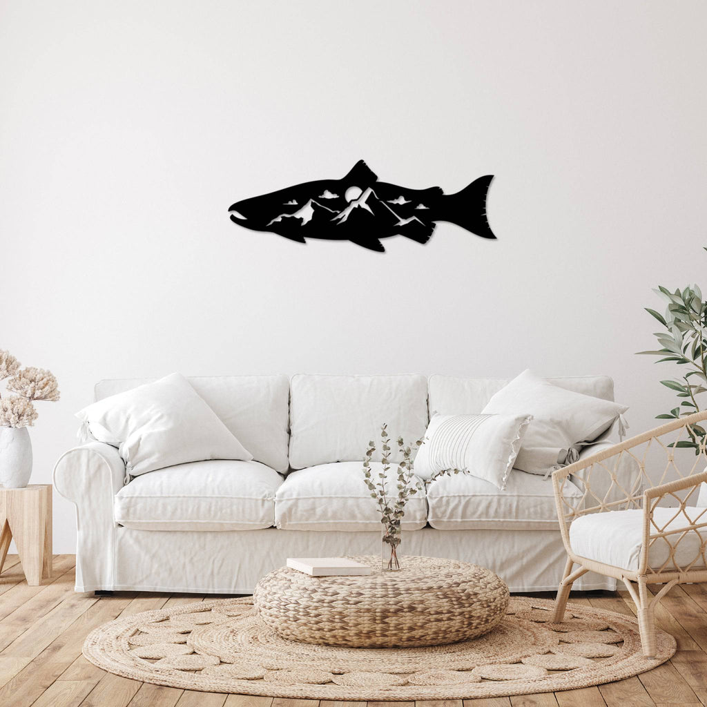 Salmon Fish Design Alternative - Metal Wall Art - MetalPlex