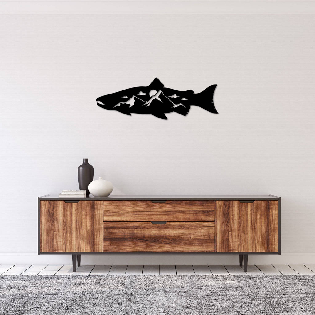 Salmon Fish Design Alternative - Metal Wall Art - MetalPlex