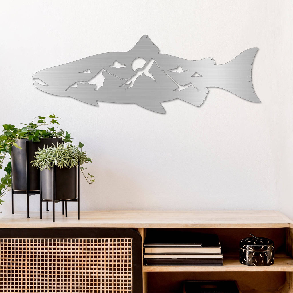 Salmon Fish Design Alternative - Metal Wall Art - MetalPlex