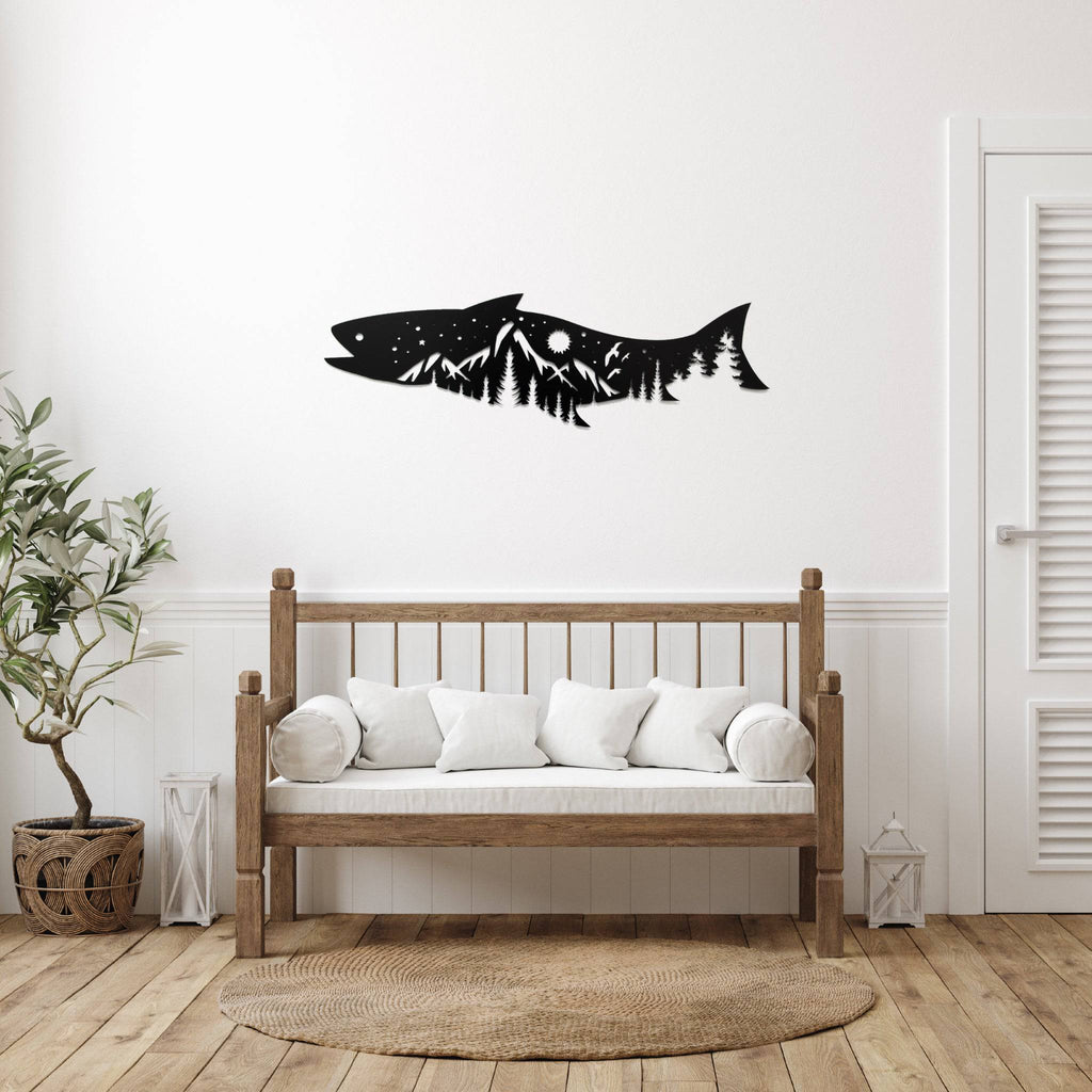 Salmon Fish Design - Metal Wall Art - MetalPlex