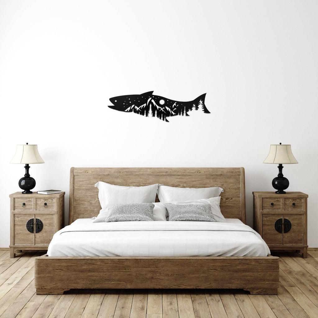 Salmon Fish Design - Metal Wall Art - MetalPlex