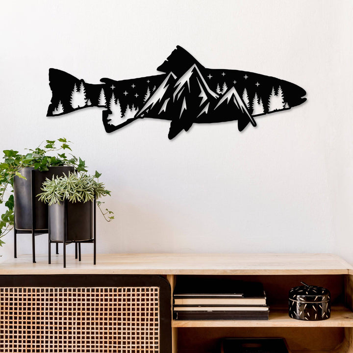 Trout Fish Design Alternative - Metal Wall Art - MetalPlex