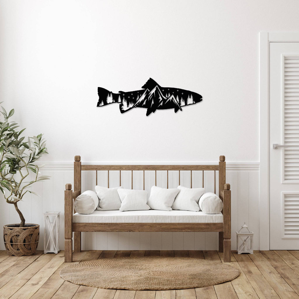 Trout Fish Design Alternative - Metal Wall Art - MetalPlex