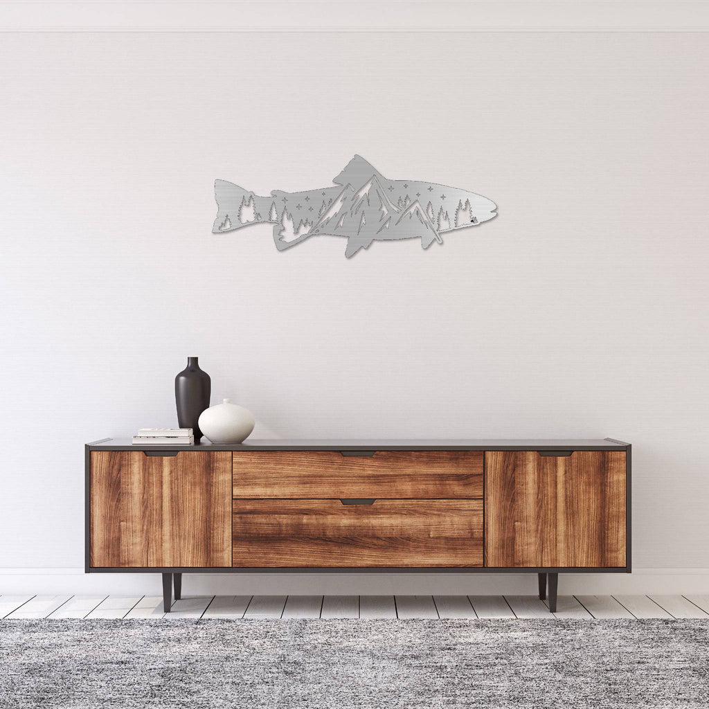 Trout Fish Design Alternative - Metal Wall Art - MetalPlex