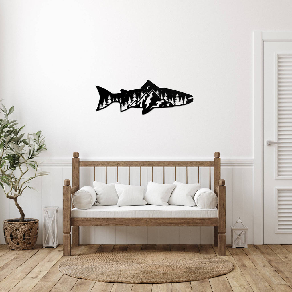 Trout Fish Design - Metal Wall Art - MetalPlex