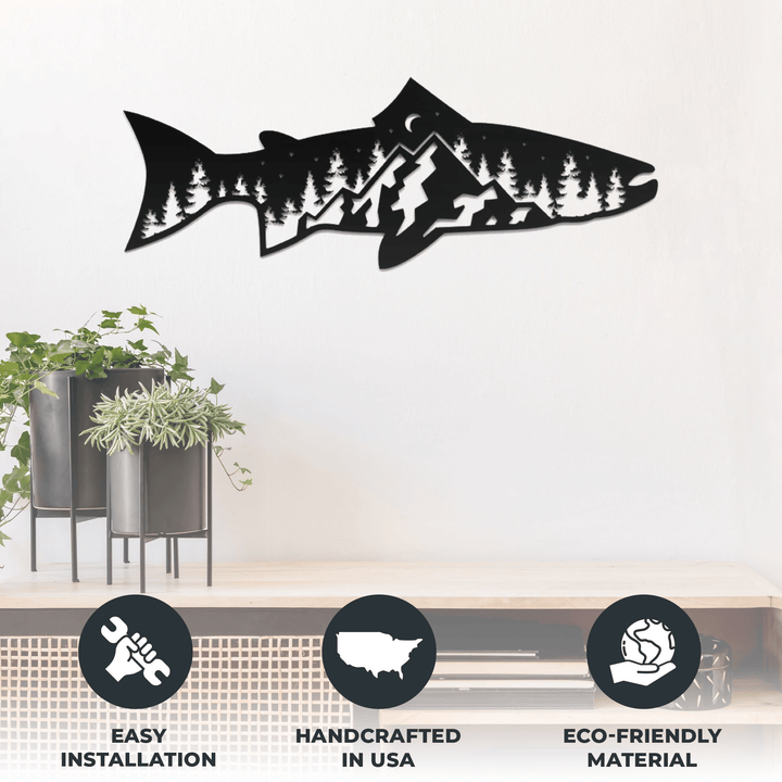 Trout Fish Design - Metal Wall Art - MetalPlex