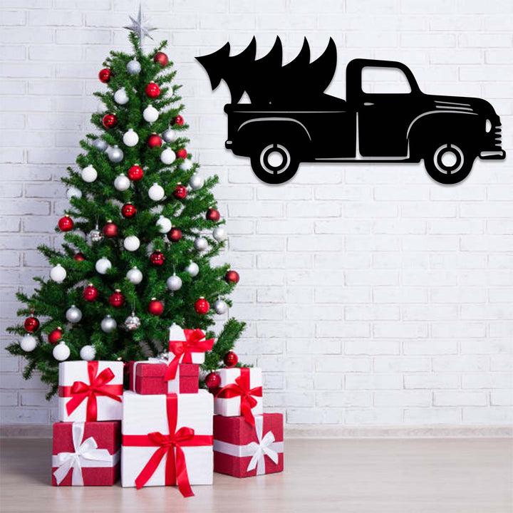 Christmas Truck Tree - Metal Wall Art - MetalPlex