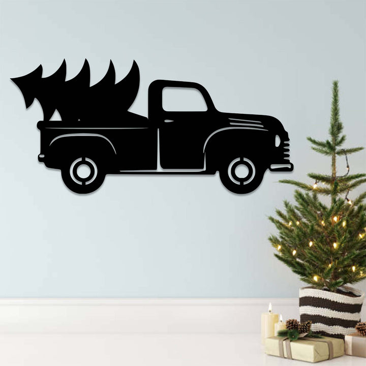 Christmas Truck Tree - Metal Wall Art - MetalPlex