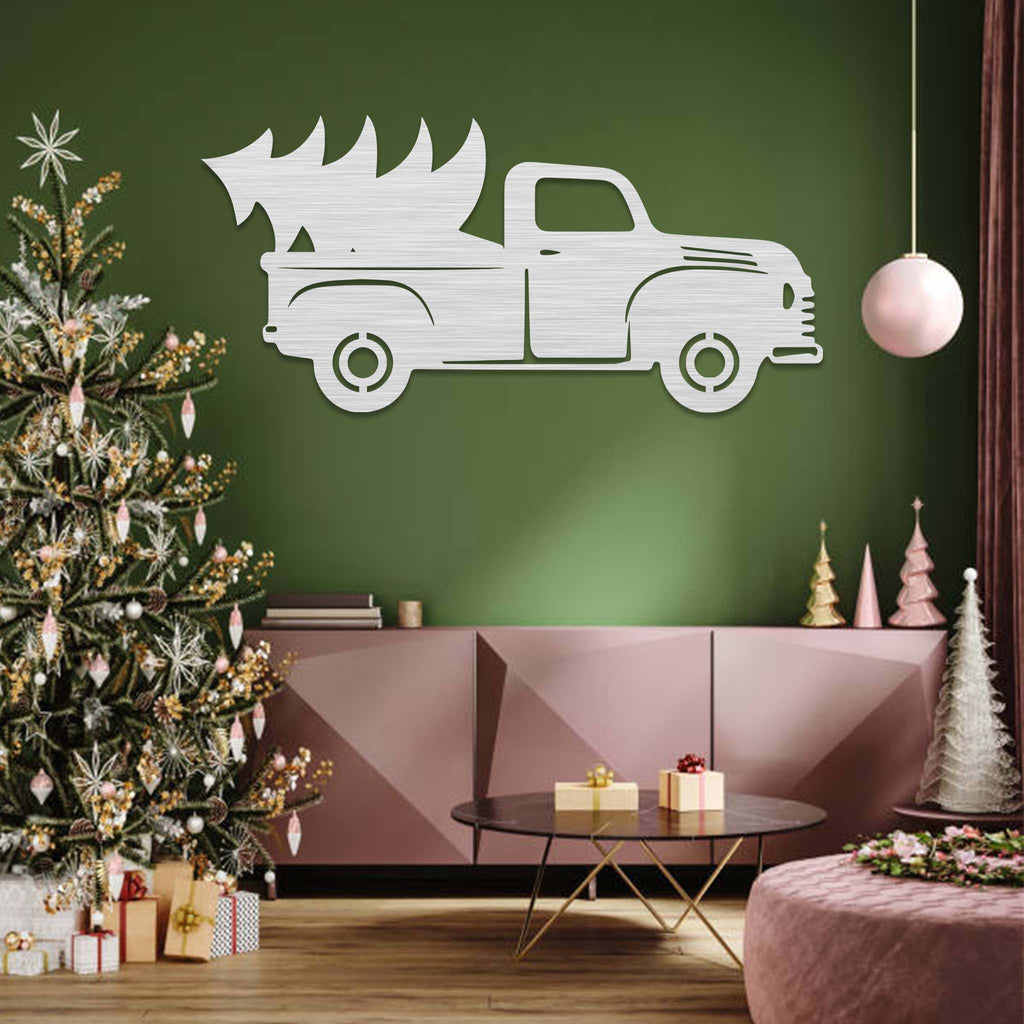 Christmas Truck Tree - Metal Wall Art - MetalPlex
