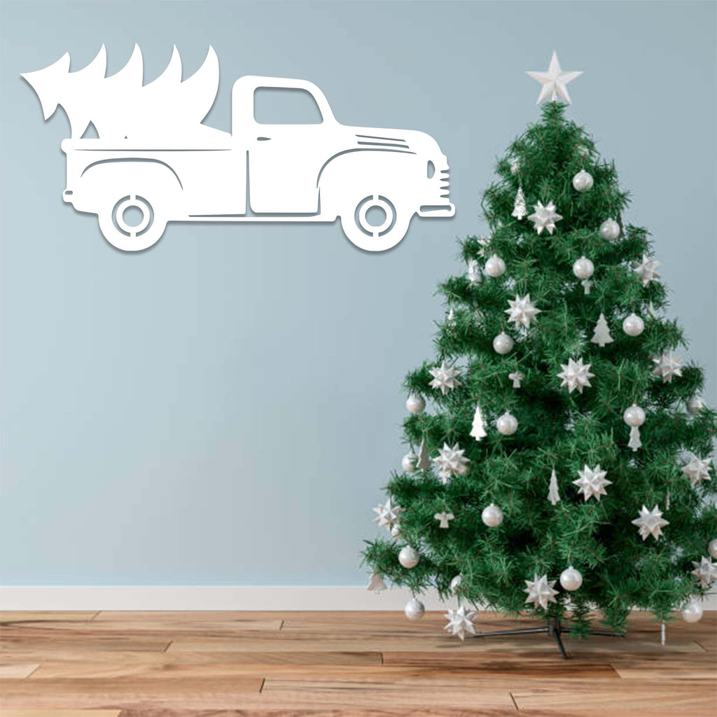 Christmas Truck Tree - Metal Wall Art - MetalPlex